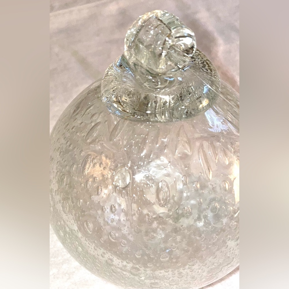 Witches Ball Clear with bubbles.